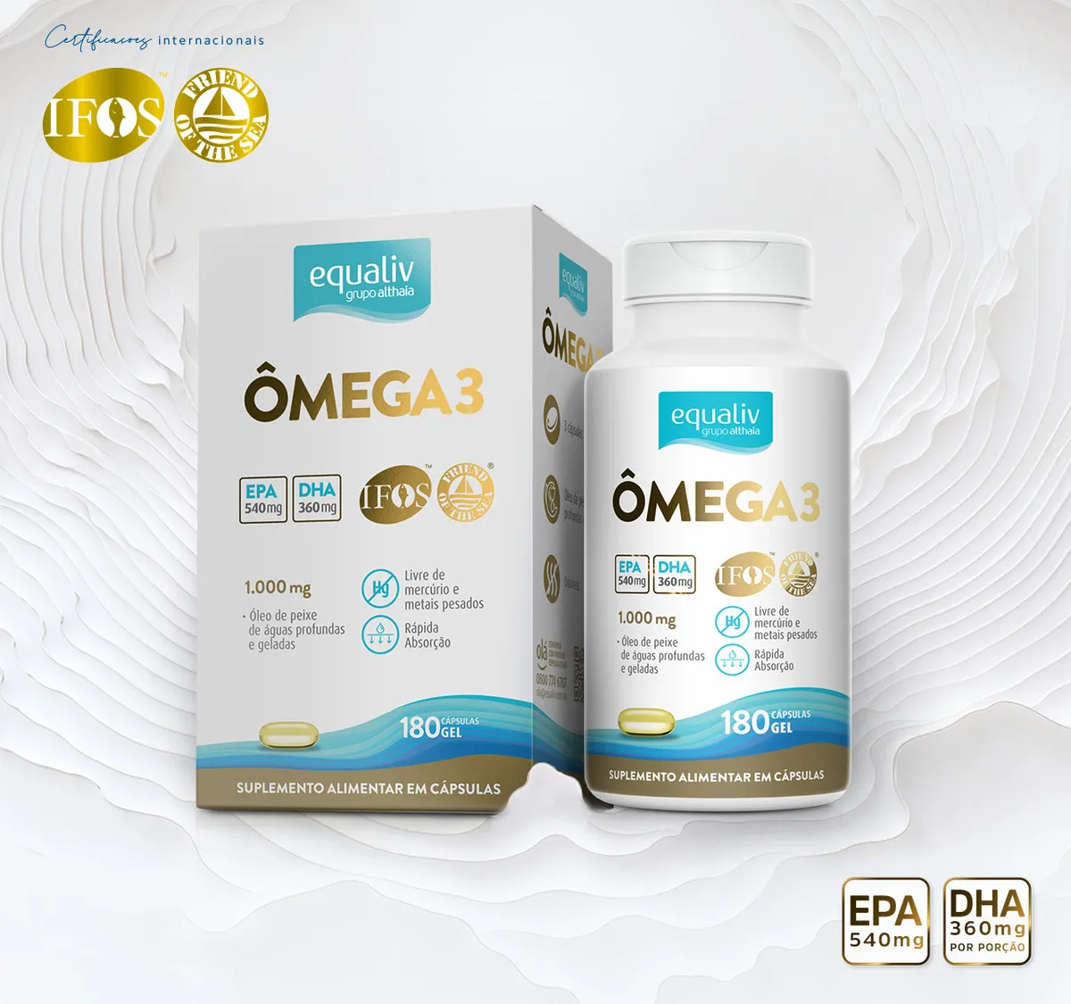 Ômega 3 Equaliv 180 Cápsulas com Selo IFOS